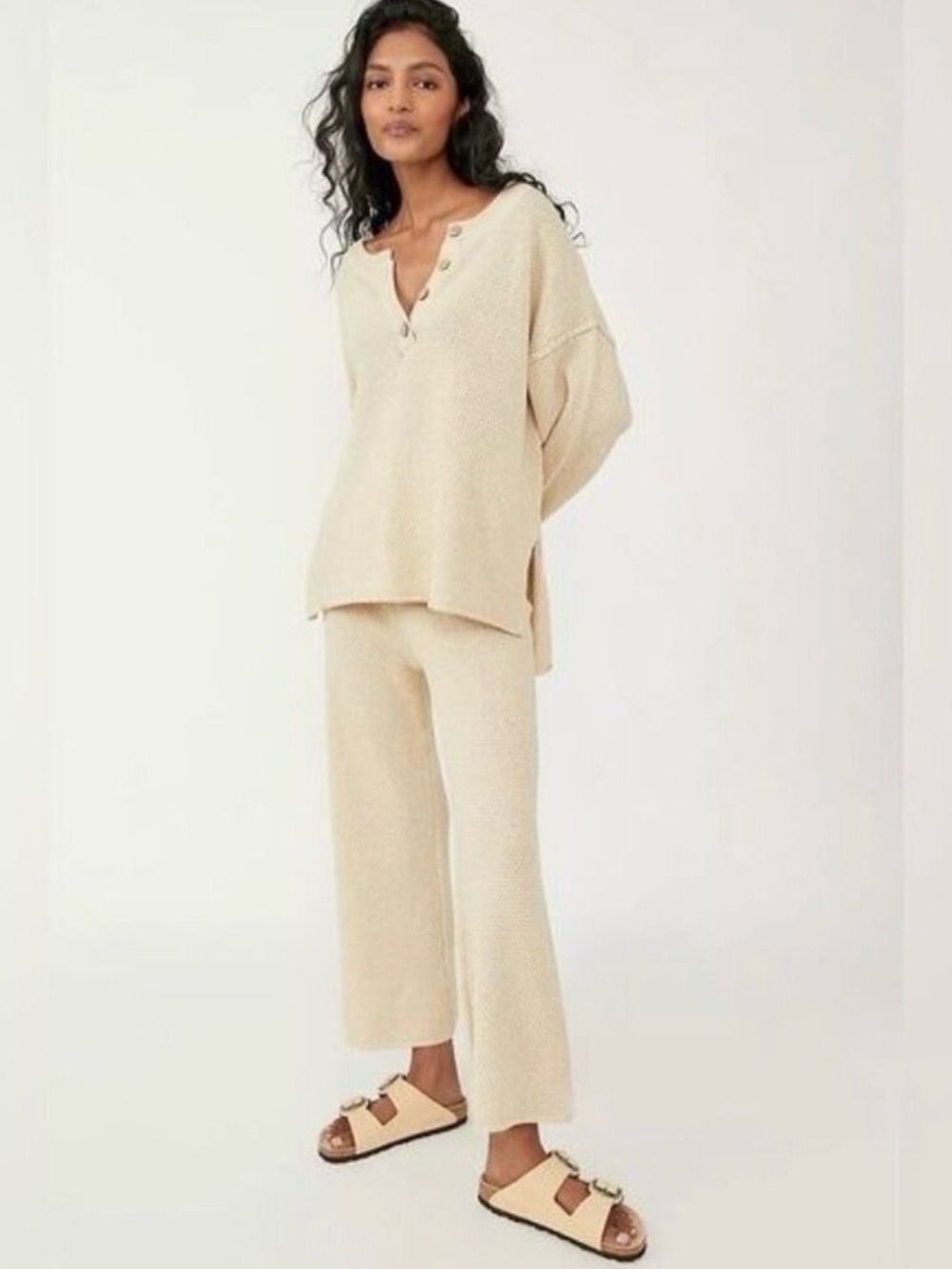Free People Beach- Hailee Sweater Set- Alfalfa- Small
